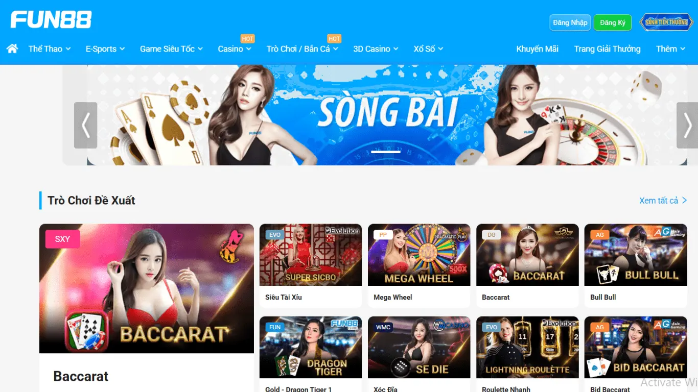 Casino Live FUN88 cực cuốn với Dealer chuyên nghiệp